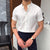 Italian Summer Men Short Sleeve Striped Shirt