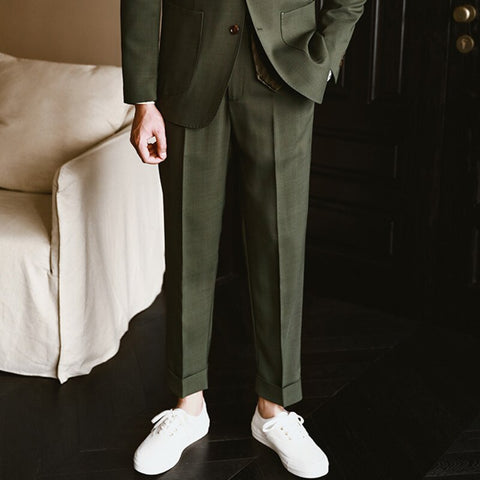 Men's Solid Color Suit Pant