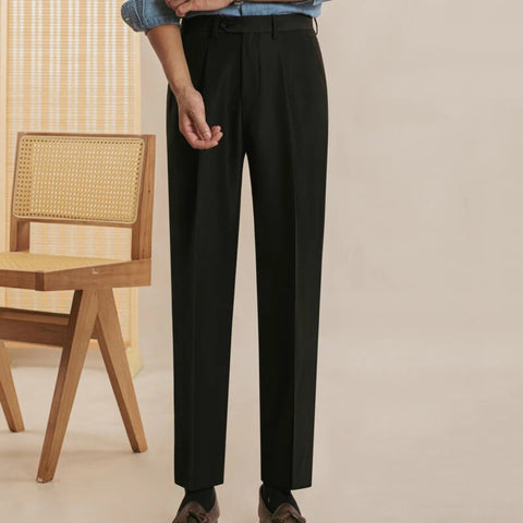 Fall Men's Solid Color Formal Pant: British Style Sophistication