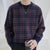 Autumn Sweater for Men: Korean Chic with Plaid Contrast