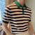 Contrasting Stripe Stitching Polo Shirt