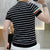 Short Sleeve Polo Stripe Stitching T Shirt