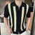 Stylishly Versatile: Striped Knitted Polo Shirt
