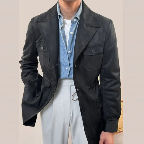Lapel Top High Quality Trench Coat Jacket