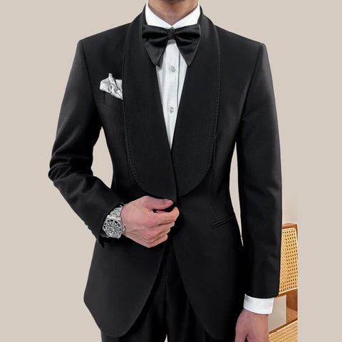 One Button Casual Suit Jacket: British Elegance
