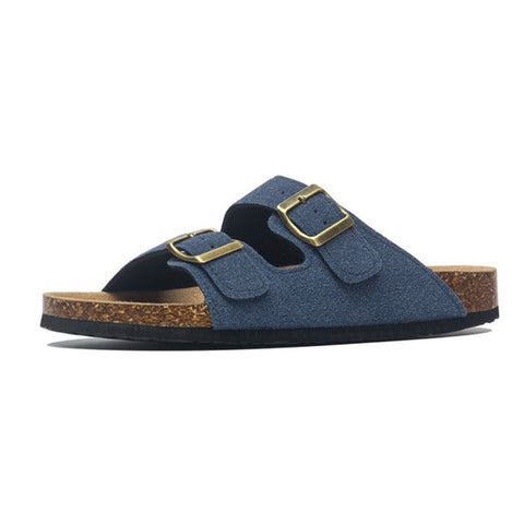 Suede Leather Men's Cork Slippers