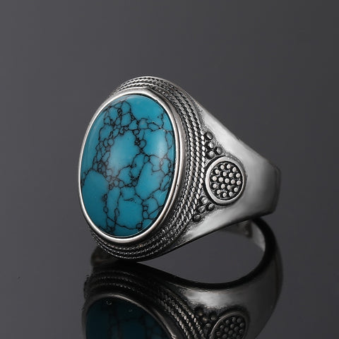 Natural Oval Turquoise Rings