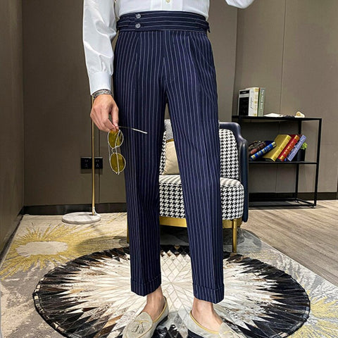 British Fashion Stripe Trousers