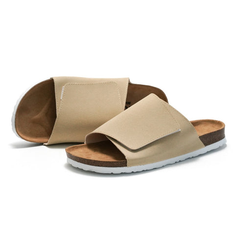 Suede Leather Cork Slippers