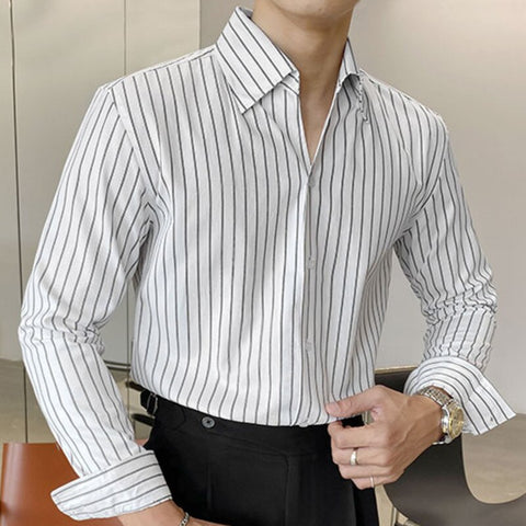 Contrasting Stripes Button Up Shirt