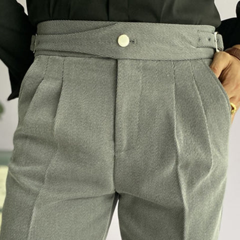 Slim Fit  Solid Color Suit Pant