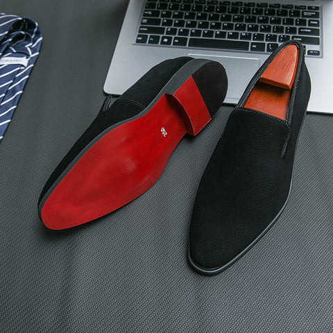 Red Flock Breathable Slip-On Casual Shoes