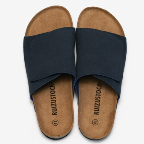 Suede Leather Cork Slippers