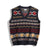 Vintage Jacquard V-neck Pullover Sweater