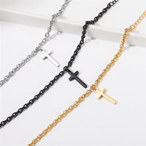 Rolo Chain Faith Cross Charm Bracelet