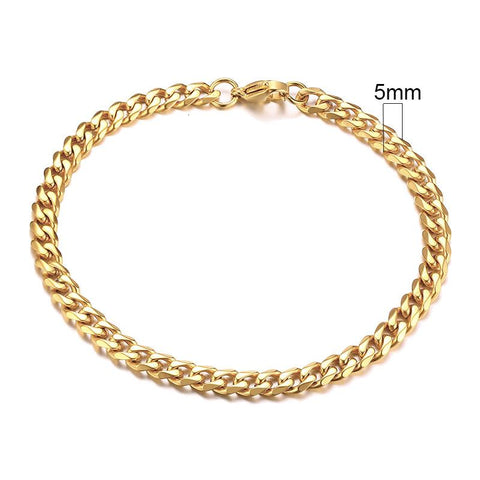 5mm Stainless Steel Link Chain Bracelet