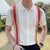 Paneled Color Stripe Polo Shirt